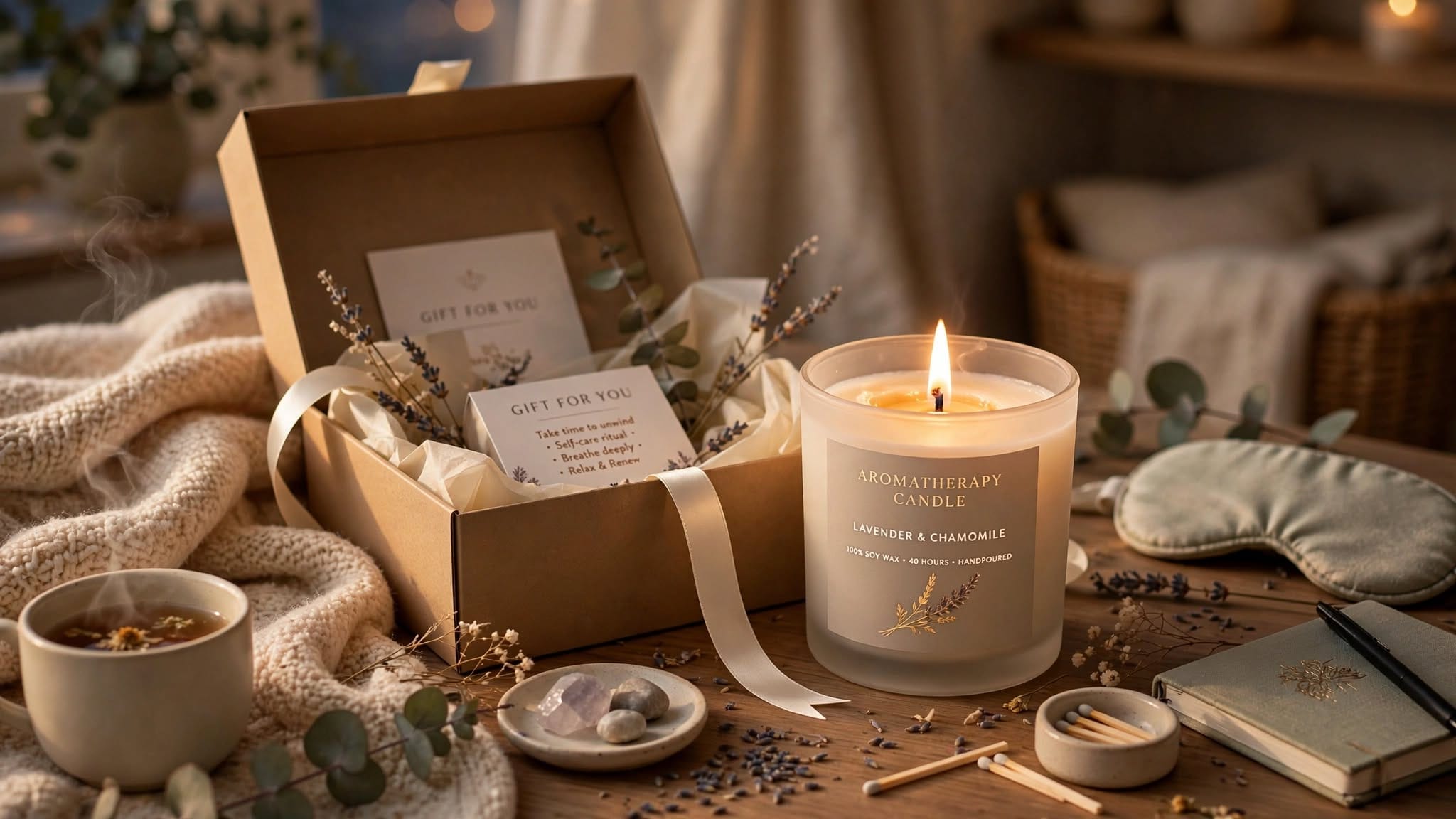 Luxury aromatherapy candle for a relaxing evening