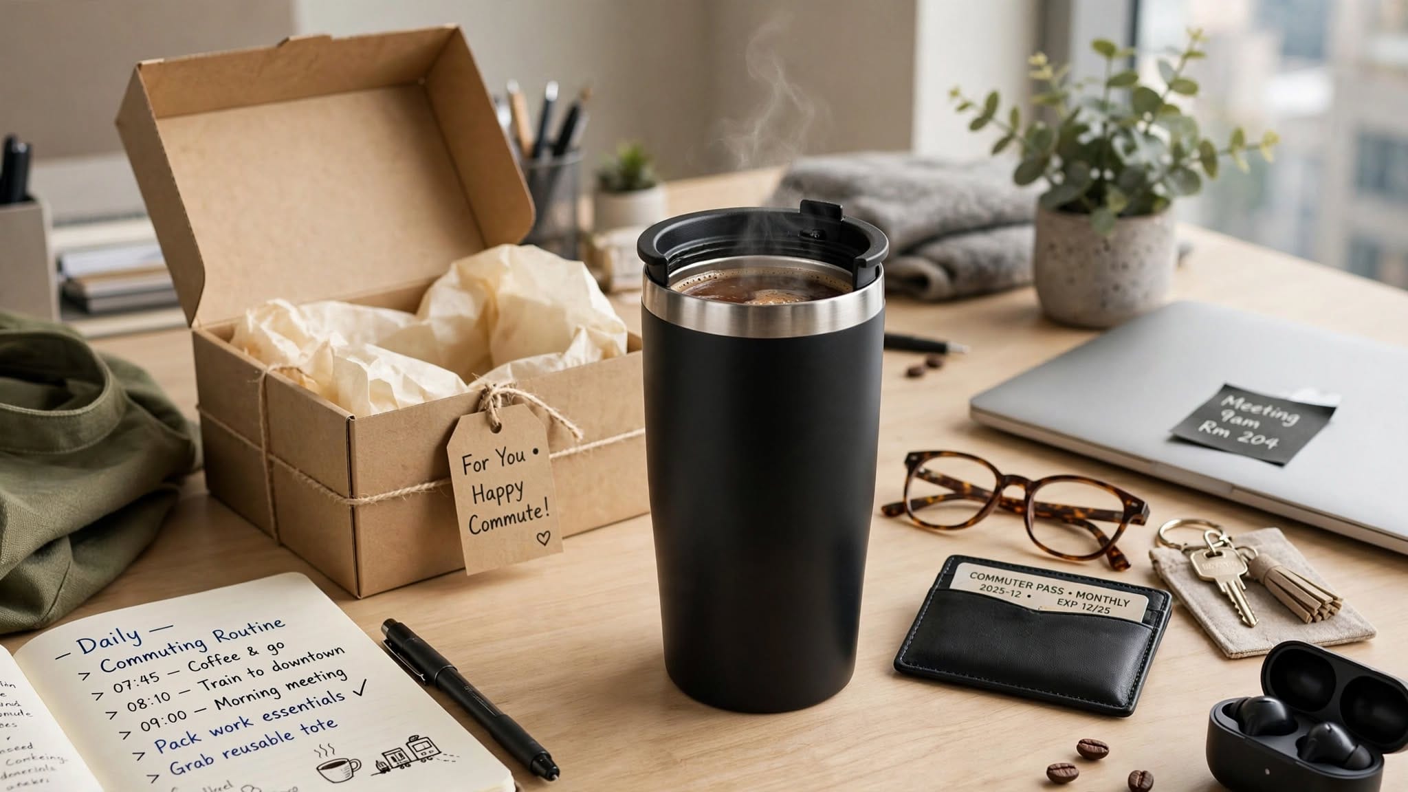 Insulated stainless steel travel mug