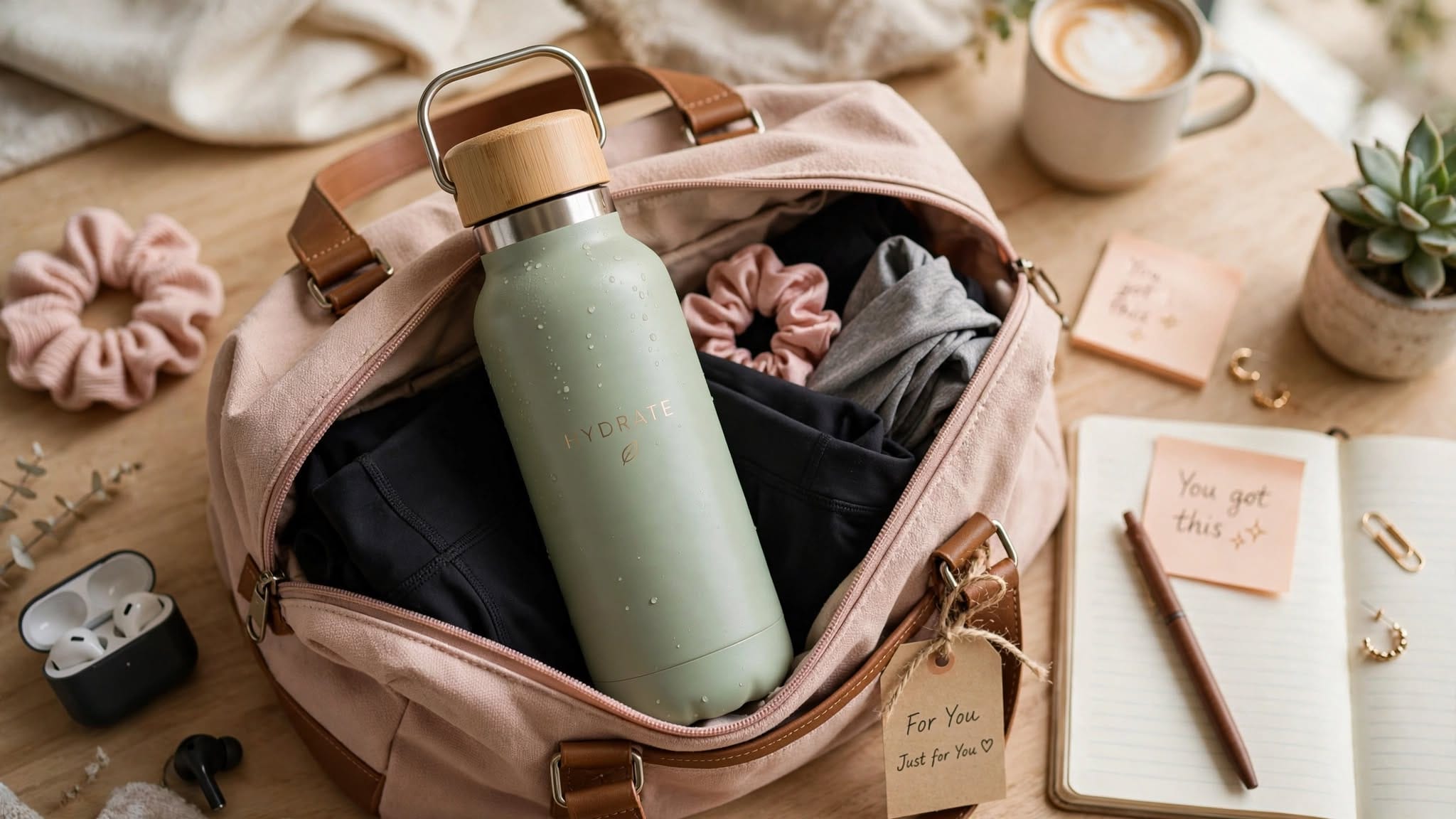 Reusable insulated water bottle for women